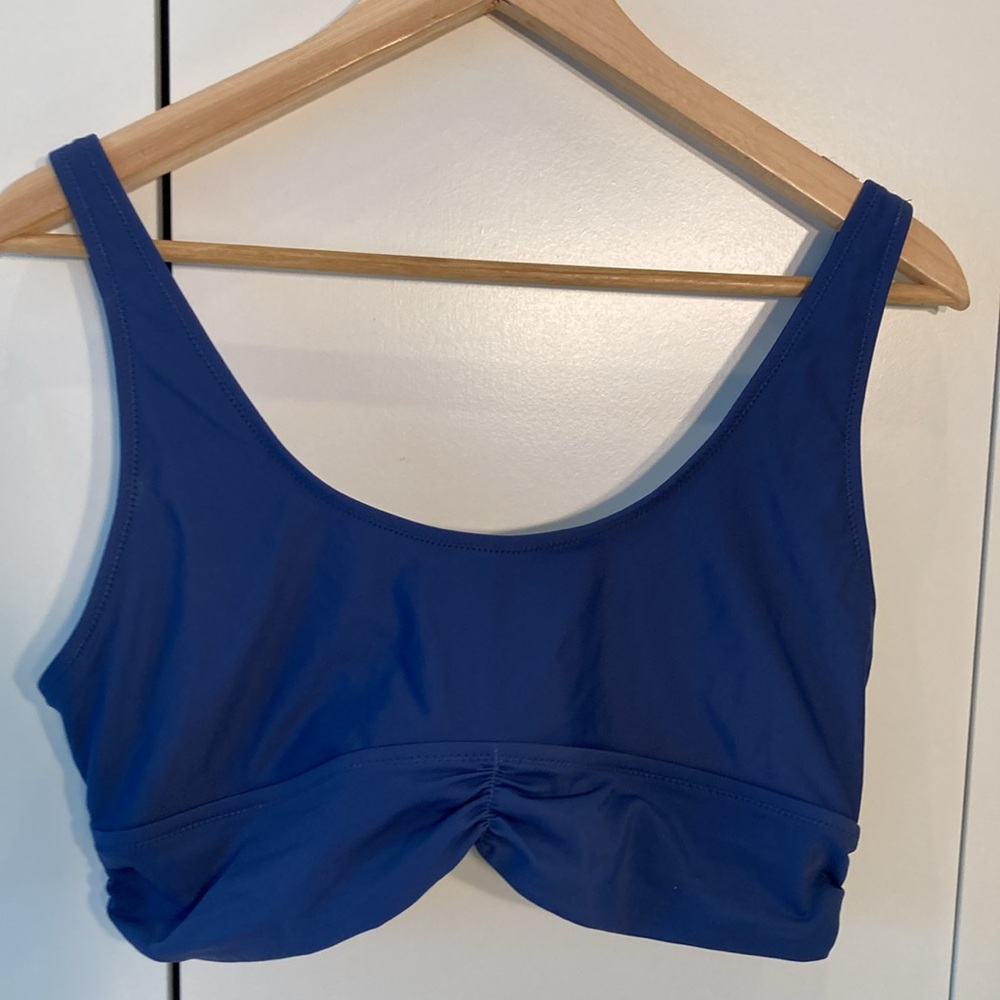 Charming bikini top u neck wide straps ruched backless XL